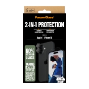 Afbeeldingen van PanzerGlass ® 2-in-1 Bundle iPhone 16 Doorzichtige schermbeschermer Apple 1 stuk(s)