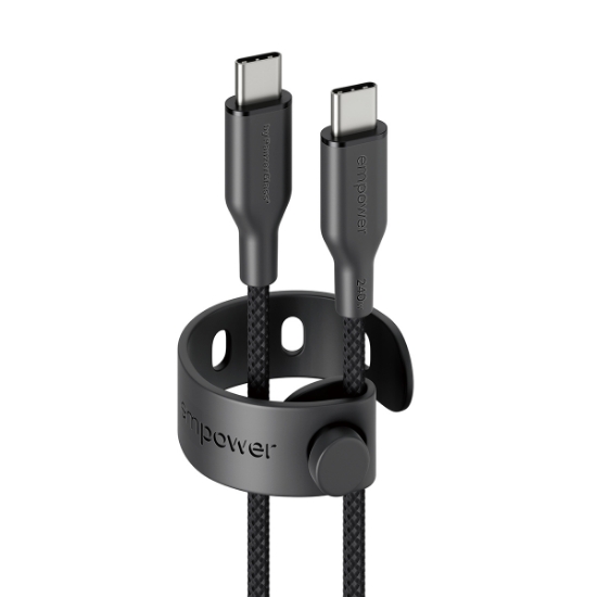 Image de PanzerGlass empower by ® Racing 240W USB-C to USB-C Cable | USB 2.0 | 2M | Space Black câble USB Noir