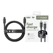 Image de PanzerGlass empower by ® Racing 240W USB-C to USB-C Cable | USB 2.0 | 2M | Space Black câble USB Noir