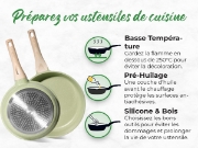 Image de Just Perfecto JL-723: Ensemble de 21 ustensiles de cuisine en granit - Vert