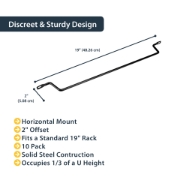Picture of StarTech.com Horizontal Cable Lacing Bars with 2 in. Offset for Racks - 10 Pack