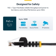 Picture of StarTech.com 25cm Gray Slim CAT6 Ethernet Cable, Snagless, 100W PoE, UTP, LSZH, 28AWG Pure Bare Copper Wire, Slim RJ45 Network Patch Cord w/Strain Reliefs, Fluke Tested