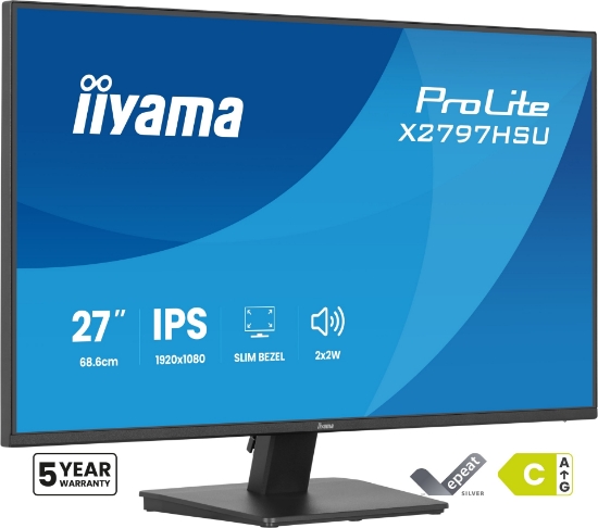 Picture of iiyama ProLite X2797HSU-B1 computer monitor 68.6 cm (27") 1920 x 1080 pixels Full HD Black