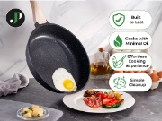 Picture of Just Perfecto JL-998: 11 Pieces Granite Cookware Set with Removable Handle - Black
