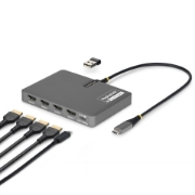 Image de StarTech.com QUAD-USB-HDMI-ADAPT station d'accueil Avec fil USB 3.2 Gen 1 (3.1 Gen 1) Type-C Gris