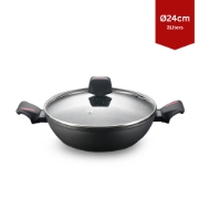 Picture of Royalty Line RL-FSC24: 24cm Die-Cast Greblon Mable Deep Frying Pan - 3L
