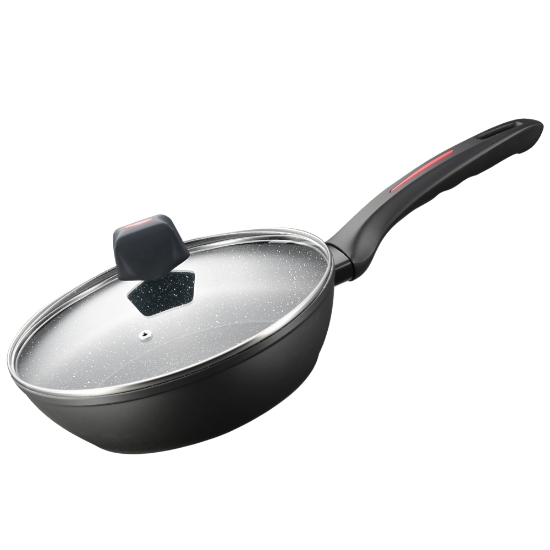 Picture of Royalty Line RL-FDN28: 28cm Marble Coated Deep Frying Pan with Lid - 3.5L