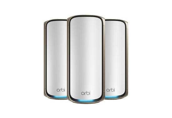 Image de NETGEAR Orbi 970 Series Quad-Band WiFi 7, 3-Pack Quad-band (2.4 GHz / 5 GHz-1 / 5 GHz-2 / 6 GHz) Wi-Fi 6 (802.11ax) Gris Interne