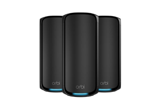 Image de NETGEAR Orbi 970 Series Quad-Band WiFi 7, 3-Pack Quad-band (2.4 GHz / 5 GHz-1 / 5 GHz-2 / 6 GHz) Wi-Fi 6 (802.11ax) Noir Interne