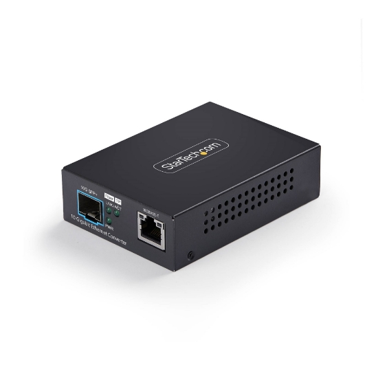 Afbeeldingen van StarTech.com 10GbE SFP+ Glasvezel Media Converter, 10 Gigabit Ethernet RJ-45 naar 10GBASE-X SFP+, Single-Mode, Multi-Mode, 16K Jumbo Frames, TAA