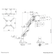 Image de Neomounts DS70-256BL1 Support de écran à fixer gaming 24-57" - ressort à gaz - Topfix - arrêt à 180°