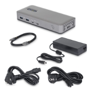 Picture of StarTech.com Dual-Monitor USB-C Docking Station, DisplayPort, 4K 60Hz, 100W Laptop Charging, 1GbE, Driverless, Multi-Monitor Dock For Windows