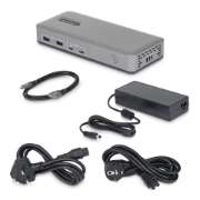 Picture of StarTech.com Dual-Monitor USB-C Docking Station, HDMI, 4K 60Hz, 100W Laptop Charging, 1GbE, Driverless, Multi-Monitor Dock For Windows
