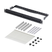 Picture of StarTech.com 24 Port 1U Feed Through Patch Panel with Cable Management Bar, Rackmount Cat6 Ethernet Patch Panel with RJ45 UTP Inline Couplers