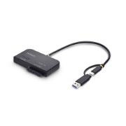 Picture of StarTech.com USB-C/USB-A to M.2 NVMe and 2.5in/3.5in SATA Adapter, 10Gbps, Tool-Free External SSD Hard Drive Reader, B+M/M-Key