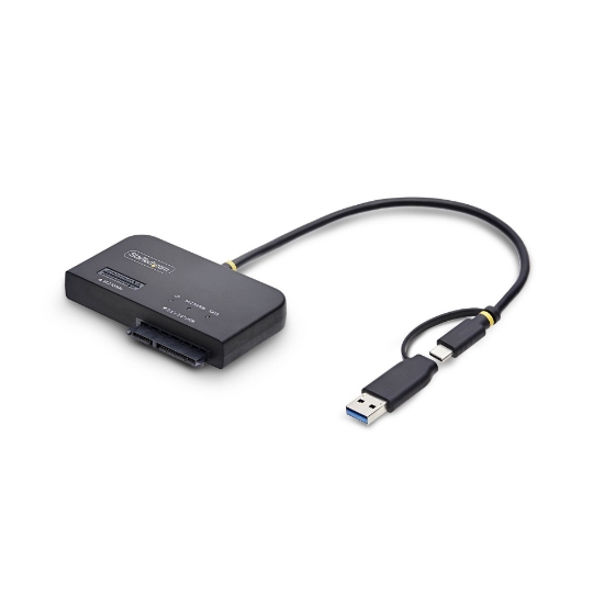 Picture of StarTech.com USB-C/USB-A to M.2 NVMe and 2.5in/3.5in SATA Adapter, 10Gbps, Tool-Free External SSD Hard Drive Reader, B+M/M-Key