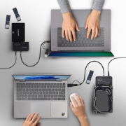 Picture of StarTech.com USB-C/USB-A to M.2 NVMe and 2.5in/3.5in SATA Adapter, 10Gbps, Tool-Free External SSD Hard Drive Reader, B+M/M-Key