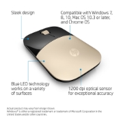 Picture of HP Z3700 Gold Wireless Mouse