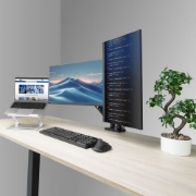 Image de ACT Bras pour écran 35 pouces, vérin à gaz, 2 écrans, Essentials