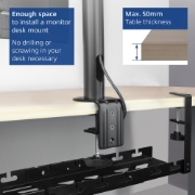 Picture of ACT Under-desk extendable cable management tray with clamp mount 43 - 72cm