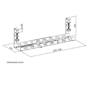 Picture of ACT Under-desk extendable cable management tray with clamp mount 43 - 72cm