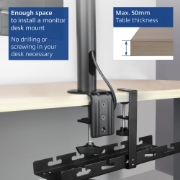 Picture of ACT Under-desk cable management tray with clamp mount, 40cm