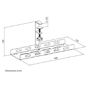 Picture of ACT Under-desk cable management tray with clamp mount, 40cm