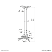 Picture of Neomounts CL25-550WH1 Beamer ceiling mount - h 74,5-114,5 cm - easy-install - full motion