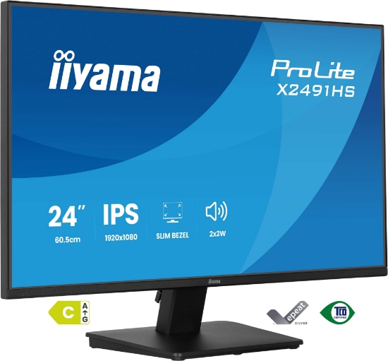 Picture of iiyama ProLite X2491HS-B1 computer monitor 60.5 cm (23.8") 1920 x 1080 pixels Full HD Black