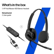 Image de HP Poly Micro-casque filaire USB binaural Mission 425 Classic (en vrac)
