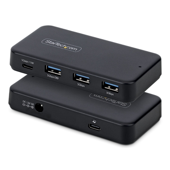 Picture of StarTech.com 4-Port USB-C and USB-A Hub, 5Gbps, Self-Powered, 2-in-1 USB-C and USB-A Host Cable, 1x USB-C and 3x USB-A (1x BC 1.2), 36W Power Adapter Included