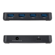 Picture of StarTech.com 4-Port USB-A Hub, 5Gbps, Self-Powered, 2-in-1 USB-C and USB-A Host Cable, 1x BC 1.2 Charging Port, 24W Power Adapter Included, MacBook and Windows