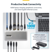 Picture of StarTech.com 199UE-USBC-DOCK laptop dock/port replicator Wired USB 3.2 Gen 2 (3.1 Gen 2) Type-C Grey