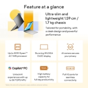 Picture of ASUS Vivobook S16 M3607GA-SH004W Copilot+ PC AMD Ryzen™ AI 7 445 Laptop 40.6 cm (16") WUXGA 32 GB DDR5-SDRAM 1 TB SSD Wi-Fi 6 (802.11ax) Windows 11 Home Dutch Grey
