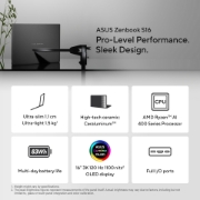 Picture of ASUS Zenbook S16 UM5606GA-SSNADW Copilot+ PC AMD Ryzen AI 9 465 Laptop 40.6 cm (16") 3K 32 GB LPDDR5x-SDRAM 1 TB SSD Wi-Fi 7 (802.11be) Windows 11 Home Dutch Grey