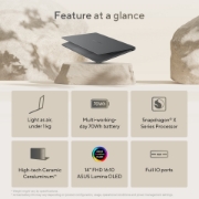 Afbeeldingen van ASUS Zenbook A14 UX3407QA-QD479W Copilot+ PC Snapdragon X1-26-100 Laptop 35,6 cm (14") WUXGA 16 GB LPDDR5x-SDRAM 512 GB SSD Wi-Fi 6E (802.11ax) Windows 11 Home Nederlands Grijs