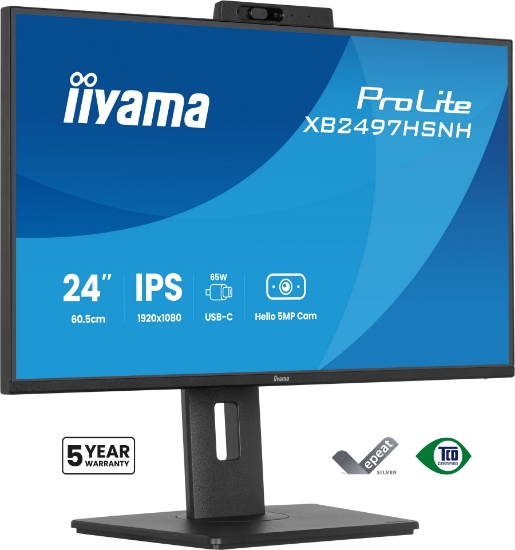 Picture of iiyama ProLite XB2497HSNH-B1 24IN IPS LCD 4MS 1920X1080 350CD/M2 HDMI/DP/USB 2 computer monitor 60.5 cm (23.8") 1920 x 1080 pixels Full HD Black