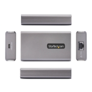 Picture of StarTech.com USB4 to Ethernet Adapter, 10GbE, Multi-Gigabit, Thunderbolt Compatible, 10GBASE-T/5G/2.5G NIC, 10G Ethernet Adapter, 0.5m USB4 Cable, Win/Mac, TAA