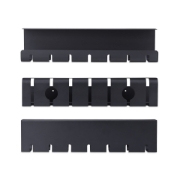 Picture of StarTech.com 2-Pack Under Desk Cable Management Tray, 42" Long (21" Per Tray), Metal Slotted Style Cable Organizer, Screw-On Install, Power Bar Holder, Black, TAA