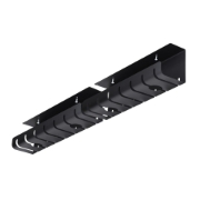 Picture of StarTech.com 2-Pack Under Desk Cable Management Tray, 42" Long (21" Per Tray), Metal Slotted Style Cable Organizer, Screw-On Install, Power Bar Holder, Black, TAA
