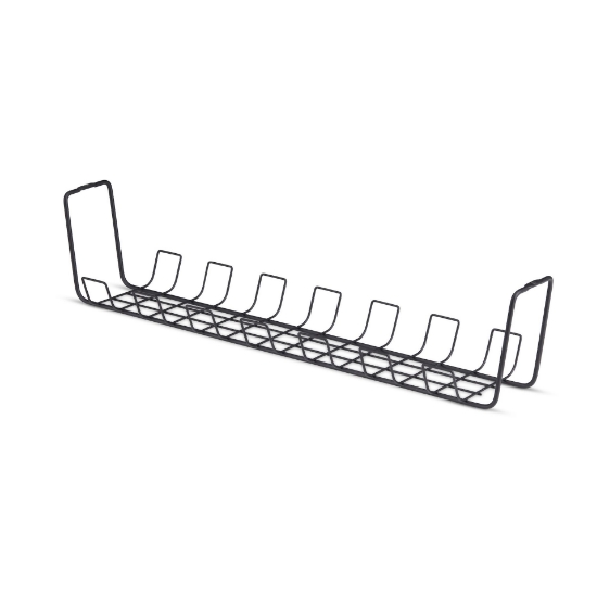 Afbeeldingen van StarTech.com Kabelmanagement Tray voor onder bureau, 61,5cm Lang, Metalen Kabelgoot, Schroefmontage, Metaal, Zwart, TAA