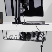 Afbeeldingen van StarTech.com Kabelmanagement Tray voor onder bureau, 61,5cm Lang, Metalen Kabelgoot, Schroefmontage, Metaal, Zwart, TAA