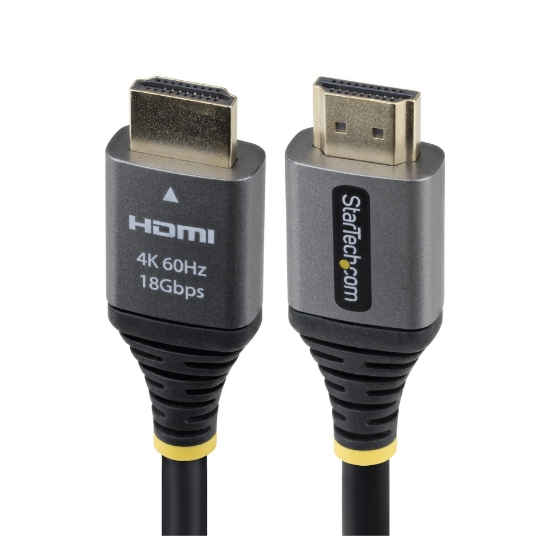 Picture of StarTech.com 5ft (1.5m) Premium Certified High Speed HDMI Cable, 4K 60Hz/1440p 144Hz, HDMI 2.0 Cable with HDR10/ARC, 18Gbps, 4K HDMI Cord for Monitor/TV/Display, High-Flex TPE Jacket