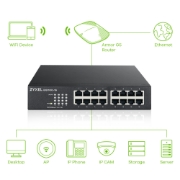 Picture of Zyxel GS1100-16 Unmanaged Gigabit Ethernet (10/100/1000) Black