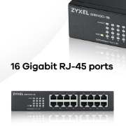 Picture of Zyxel GS1100-16 Unmanaged Gigabit Ethernet (10/100/1000) Black
