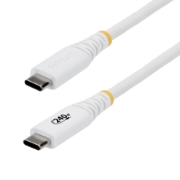 Picture of StarTech.com 3m (10ft) USB-C Charging Cable, Durable and Ultra-Flexible, 240W (5A) PD EPR, USB 2.0 Laptop Charger Cable, USB-IF Certified, Rugged USB-C Charging Cord - White