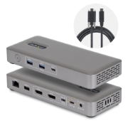 Picture of StarTech.com USB4 Docking Station, Driverless Dual 4K for macOS and Windows, Universal USB-C Dock with 100W Laptop Charging and 2.5GbE