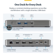 Picture of StarTech.com USB4 Docking Station, Driverless Dual 4K for macOS and Windows, Universal USB-C Dock with 100W Laptop Charging and 2.5GbE