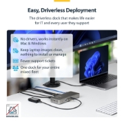 Picture of StarTech.com USB4 Docking Station, Driverless Dual 4K for macOS and Windows, Universal USB-C Dock with 100W Laptop Charging and 2.5GbE