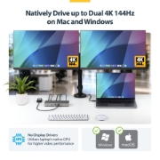 Picture of StarTech.com USB4 Docking Station, Driverless Dual 4K for macOS and Windows, Universal USB-C Dock with 100W Laptop Charging and 2.5GbE